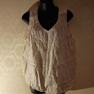Cloth & Stone 100 Percent Linen Cream Tank Top. Size XL. Perfect For Spring.